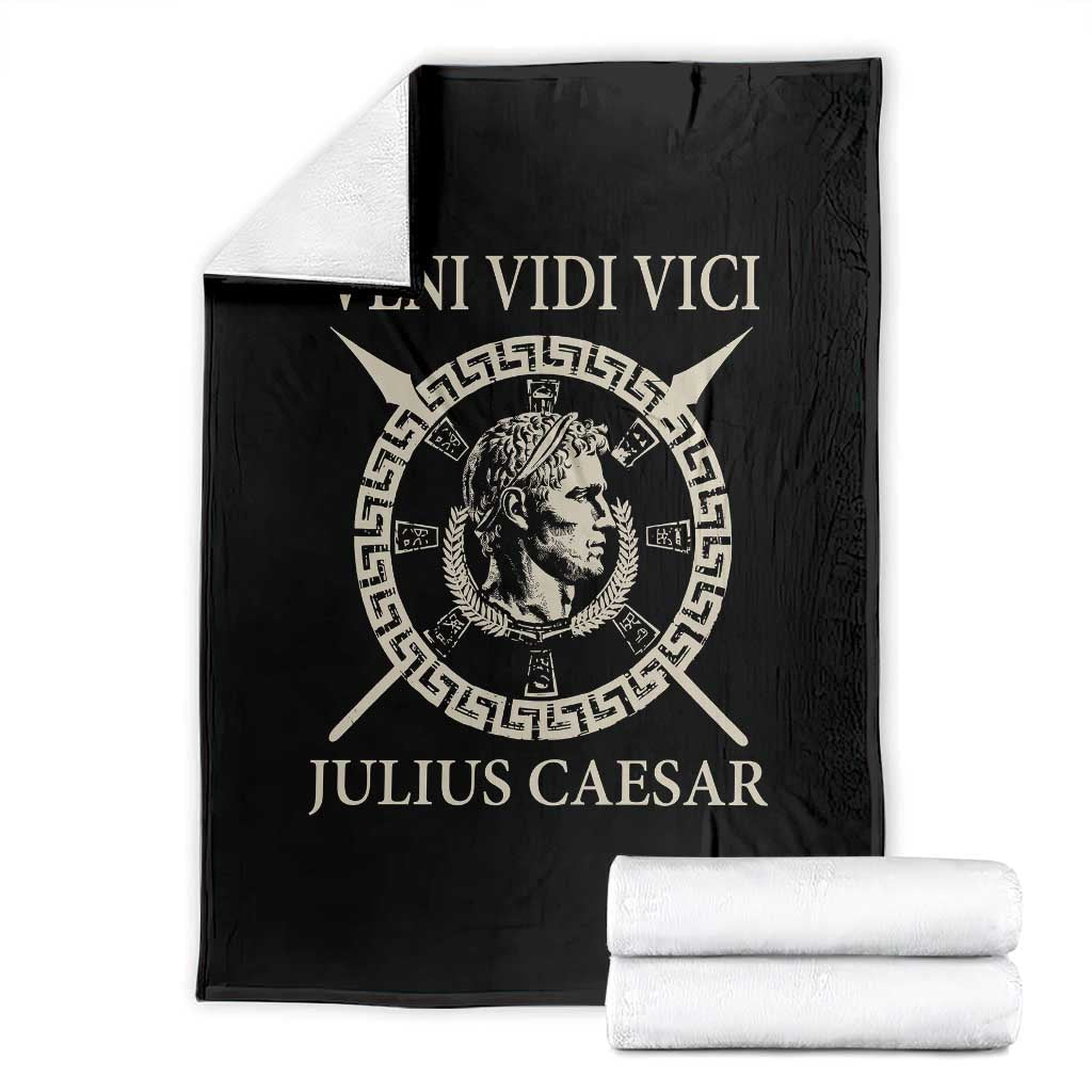 Julius Caesar Throw Blanket Veni Vidi Vici Roman History TS11 Black Print Your Wear