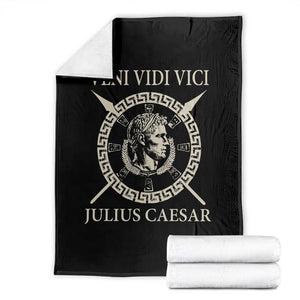 Julius Caesar Throw Blanket Veni Vidi Vici Roman History TS11 Black Print Your Wear