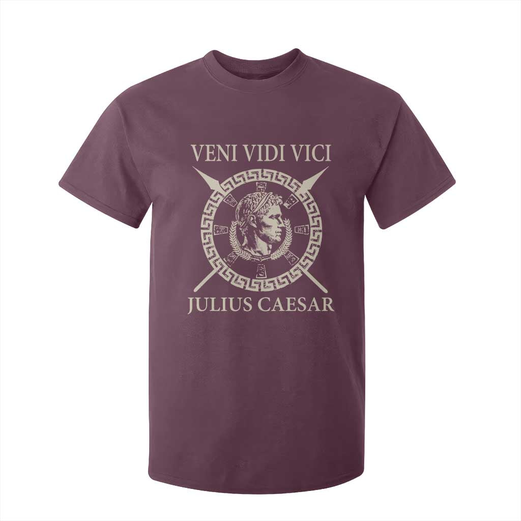 Julius Caesar T Shirt For Kid Veni Vidi Vici Roman History TS11 Maroon Print Your Wear