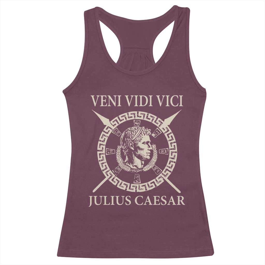 Julius Caesar Racerback Tank Top Veni Vidi Vici Roman History TS11 Maroon Print Your Wear