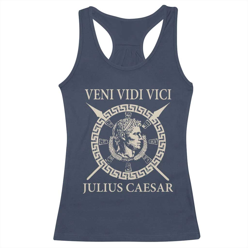 Julius Caesar Racerback Tank Top Veni Vidi Vici Roman History TS11 Navy Print Your Wear