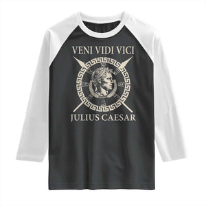 Julius Caesar Raglan Shirt Veni Vidi Vici Roman History TS11 Black White Print Your Wear