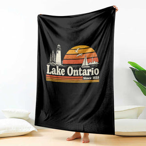 Lake Ontario Throw Blanket Retro Sunset Great Lakes Souvenir