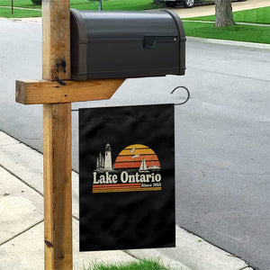 Lake Ontario Garden Flag Retro Sunset Great Lakes Souvenir