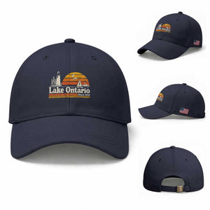 Lake Ontario Baseball Cap Retro Sunset Great Lakes Souvenir