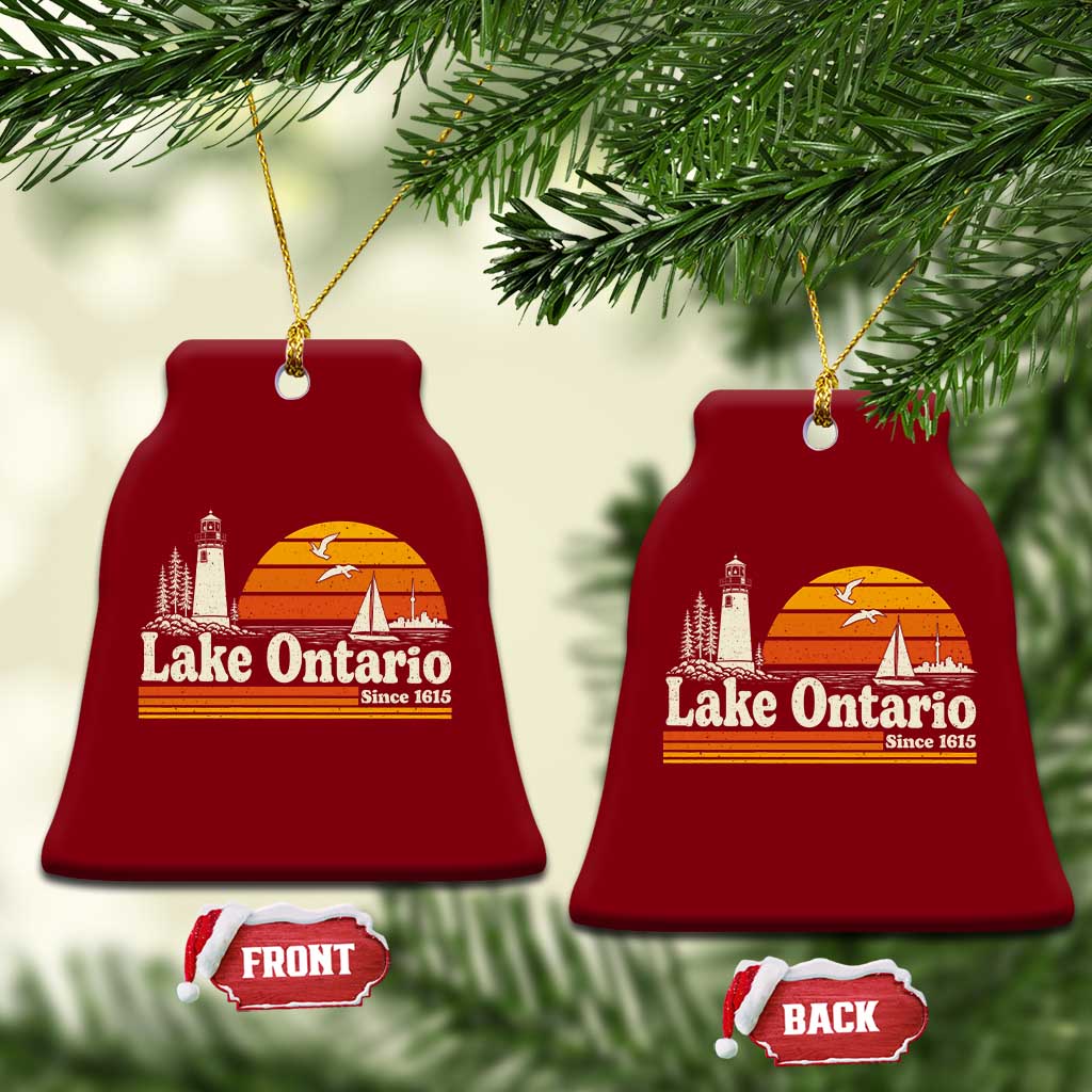Lake Ontario Ceramic Ornament Retro Sunset Great Lakes Souvenir