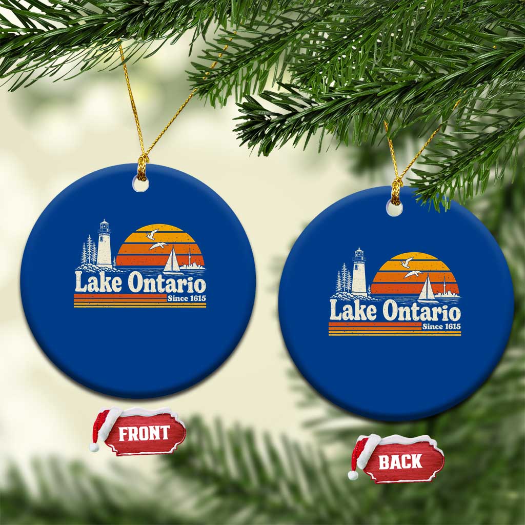 Lake Ontario Ceramic Ornament Retro Sunset Great Lakes Souvenir