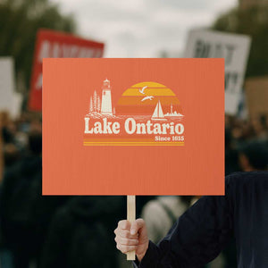 Lake Ontario Protest Sign Retro Sunset Great Lakes Souvenir