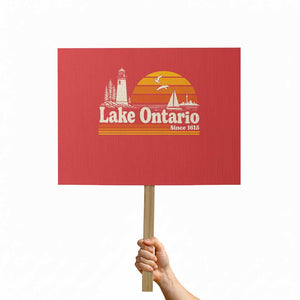Lake Ontario Protest Sign Retro Sunset Great Lakes Souvenir