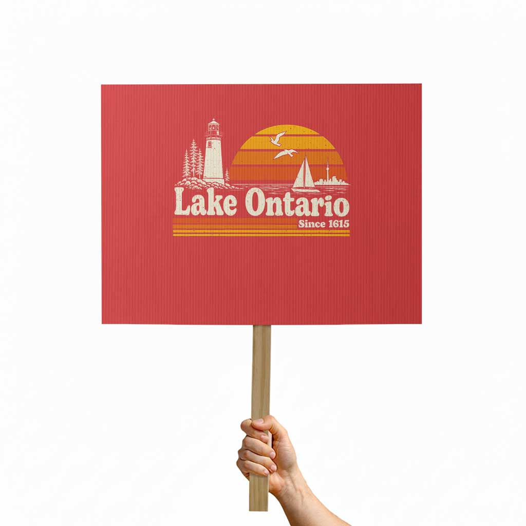 Lake Ontario Protest Sign Retro Sunset Great Lakes Souvenir