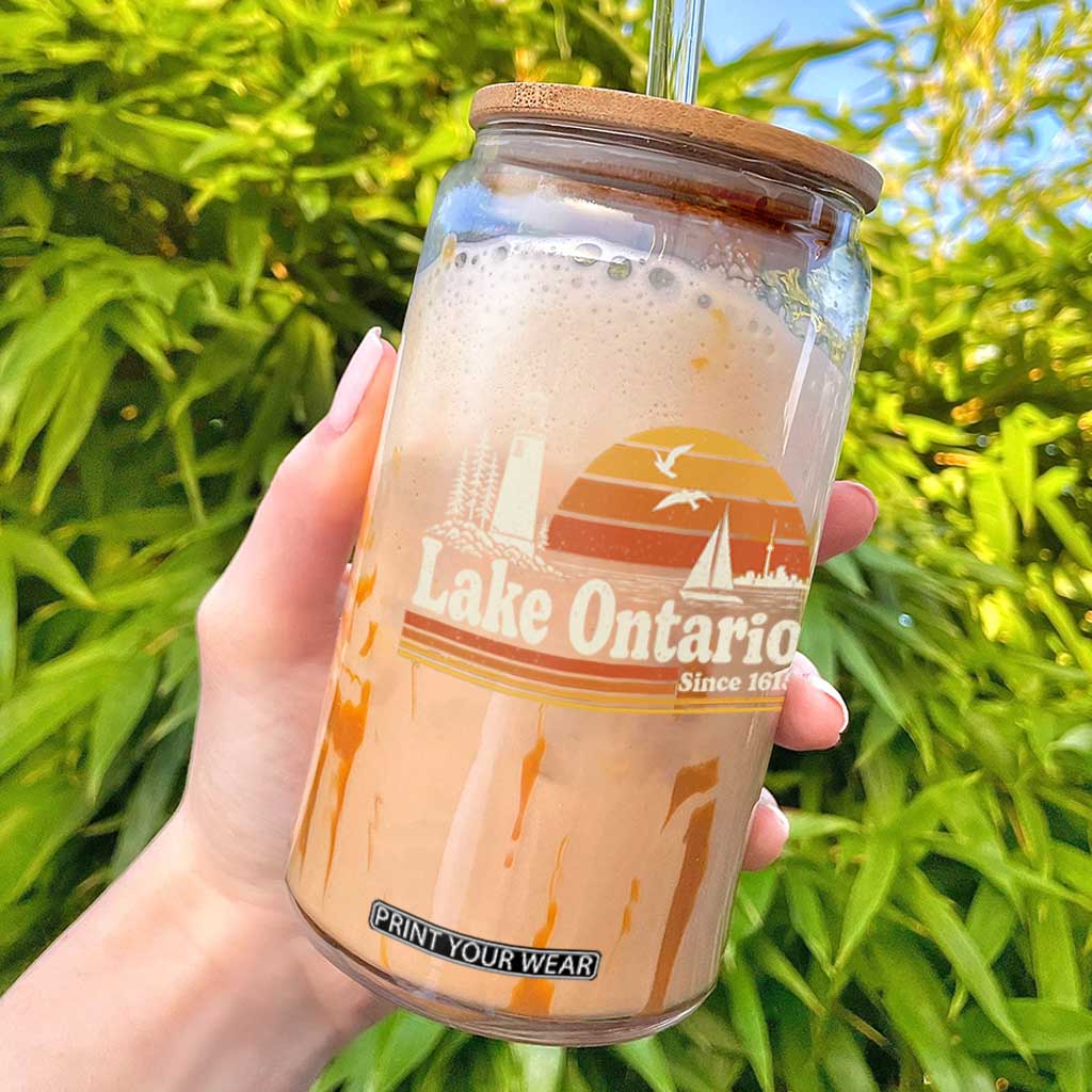 Lake Ontario Glass Can Retro Sunset Great Lakes Souvenir
