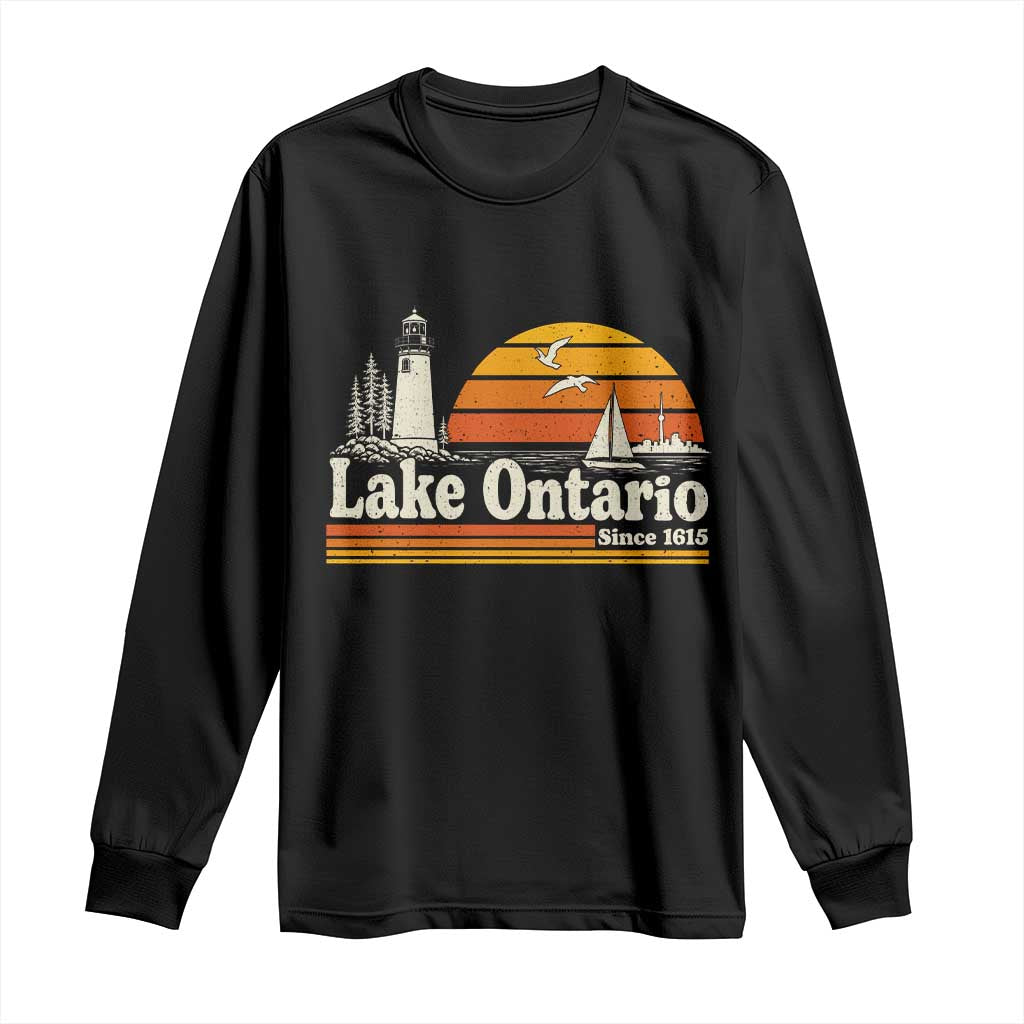 Lake Ontario Long Sleeve Shirt Retro Sunset Great Lakes Souvenir