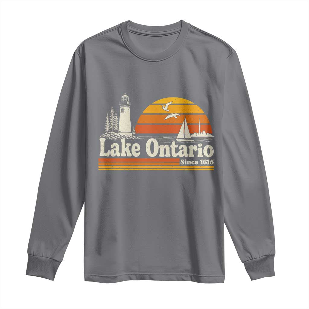 Lake Ontario Long Sleeve Shirt Retro Sunset Great Lakes Souvenir