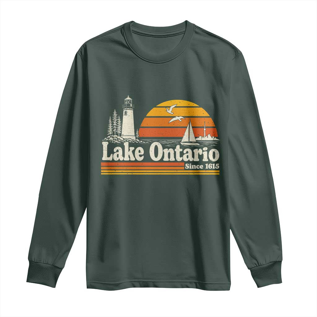 Lake Ontario Long Sleeve Shirt Retro Sunset Great Lakes Souvenir