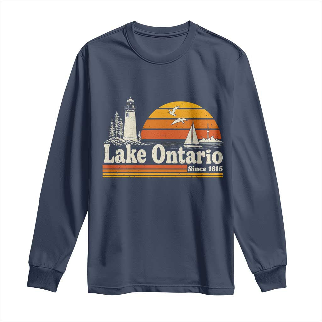 Lake Ontario Long Sleeve Shirt Retro Sunset Great Lakes Souvenir