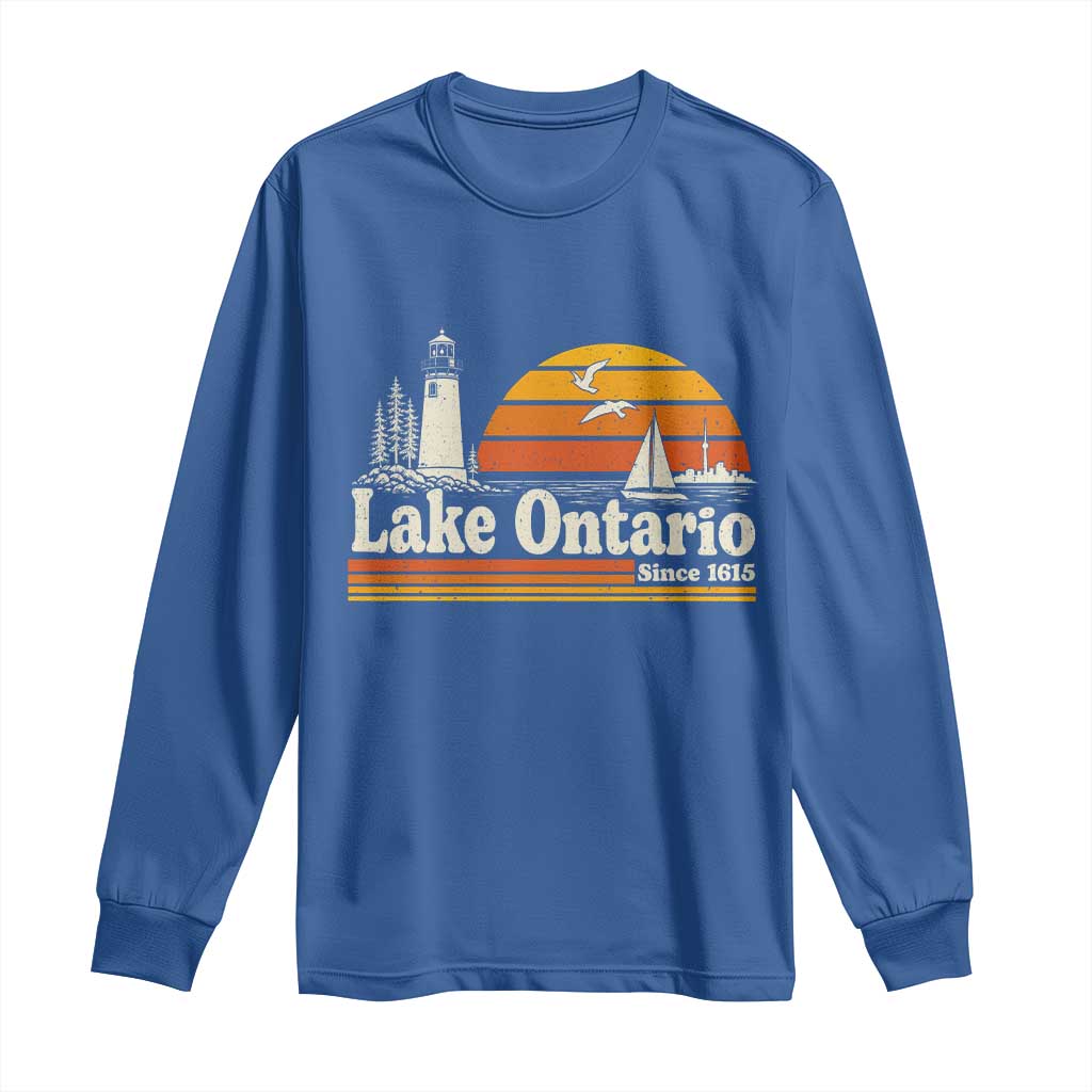 Lake Ontario Long Sleeve Shirt Retro Sunset Great Lakes Souvenir