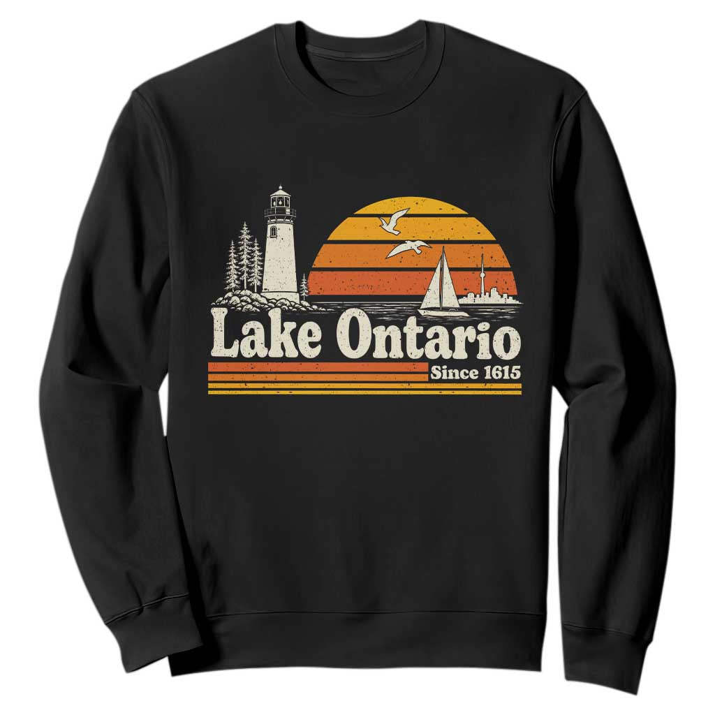 Lake Ontario Sweatshirt Retro Sunset Great Lakes Souvenir