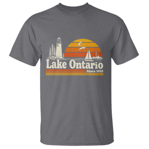 Lake Ontario T Shirt Retro Sunset Great Lakes Souvenir