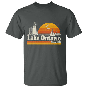 Lake Ontario T Shirt Retro Sunset Great Lakes Souvenir