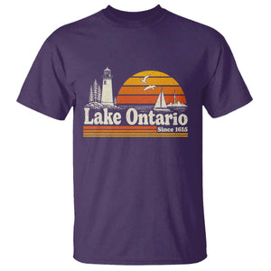 Lake Ontario T Shirt Retro Sunset Great Lakes Souvenir
