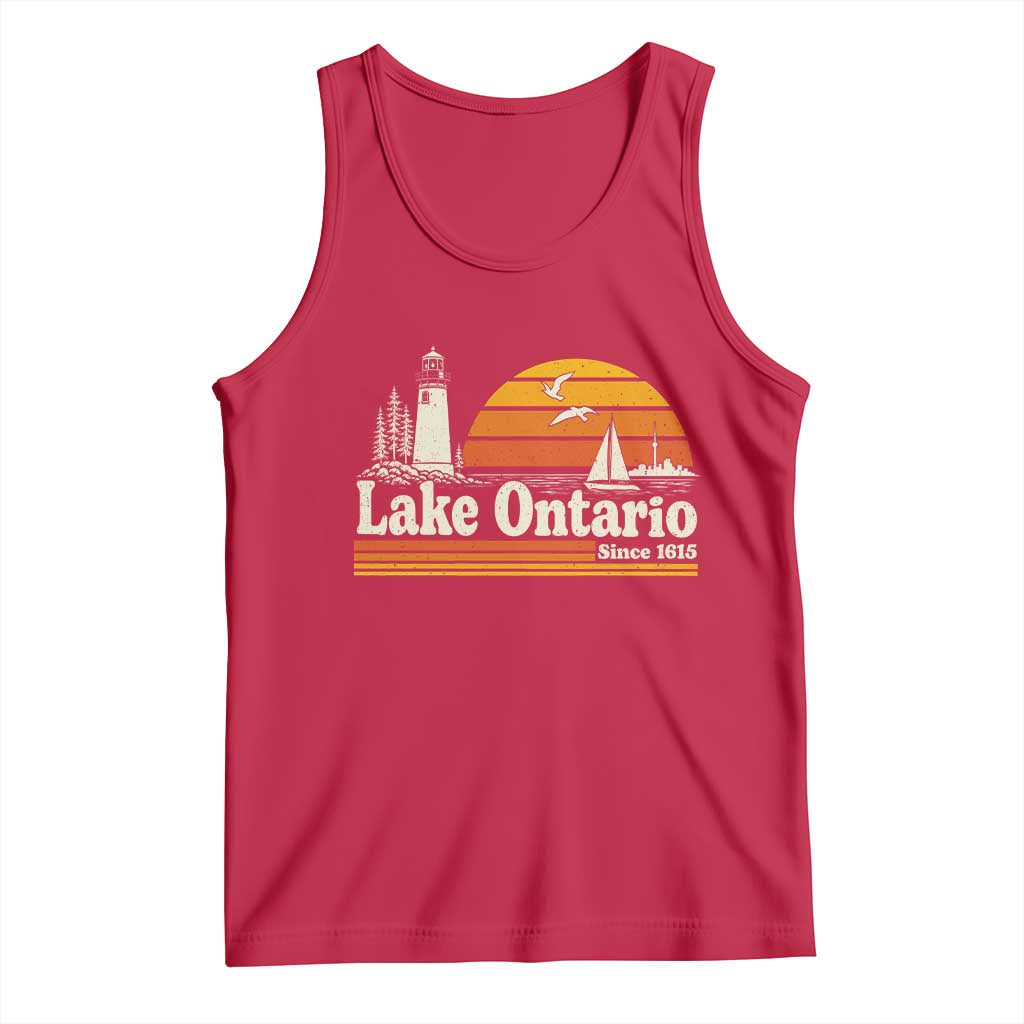 Lake Ontario Tank Top Retro Sunset Great Lakes Souvenir