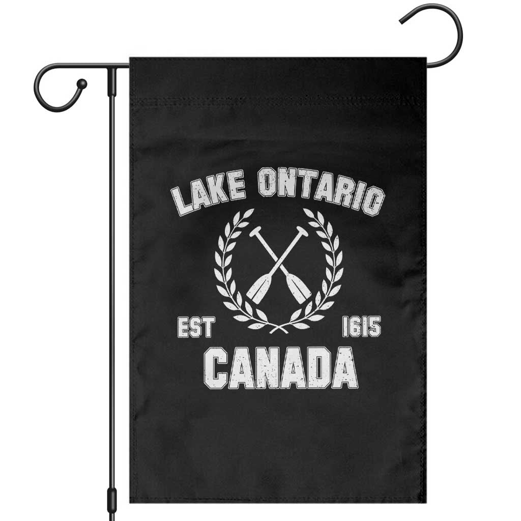 Lake Ontario Canada Est 1615 Garden Flag Vintage Oar Boat Aethletic Sports Design