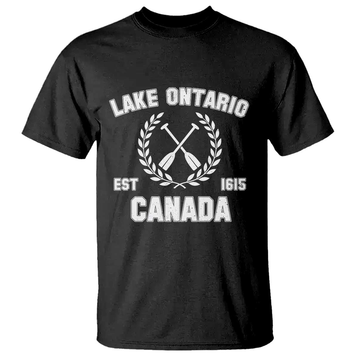 Lake Ontario Canada Est 1615 T Shirt Vintage Oar Boat Aethletic Sports Design