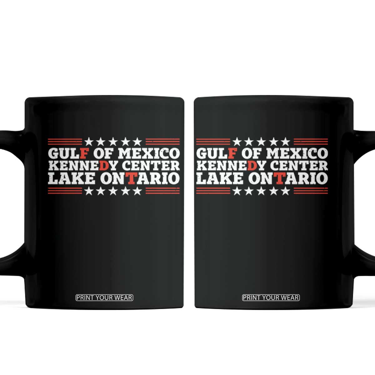 Subtle FDT Gulf of Mexico Kennedy Center Lake Ontario Coffee Mug Vintage Stars And Stripes
