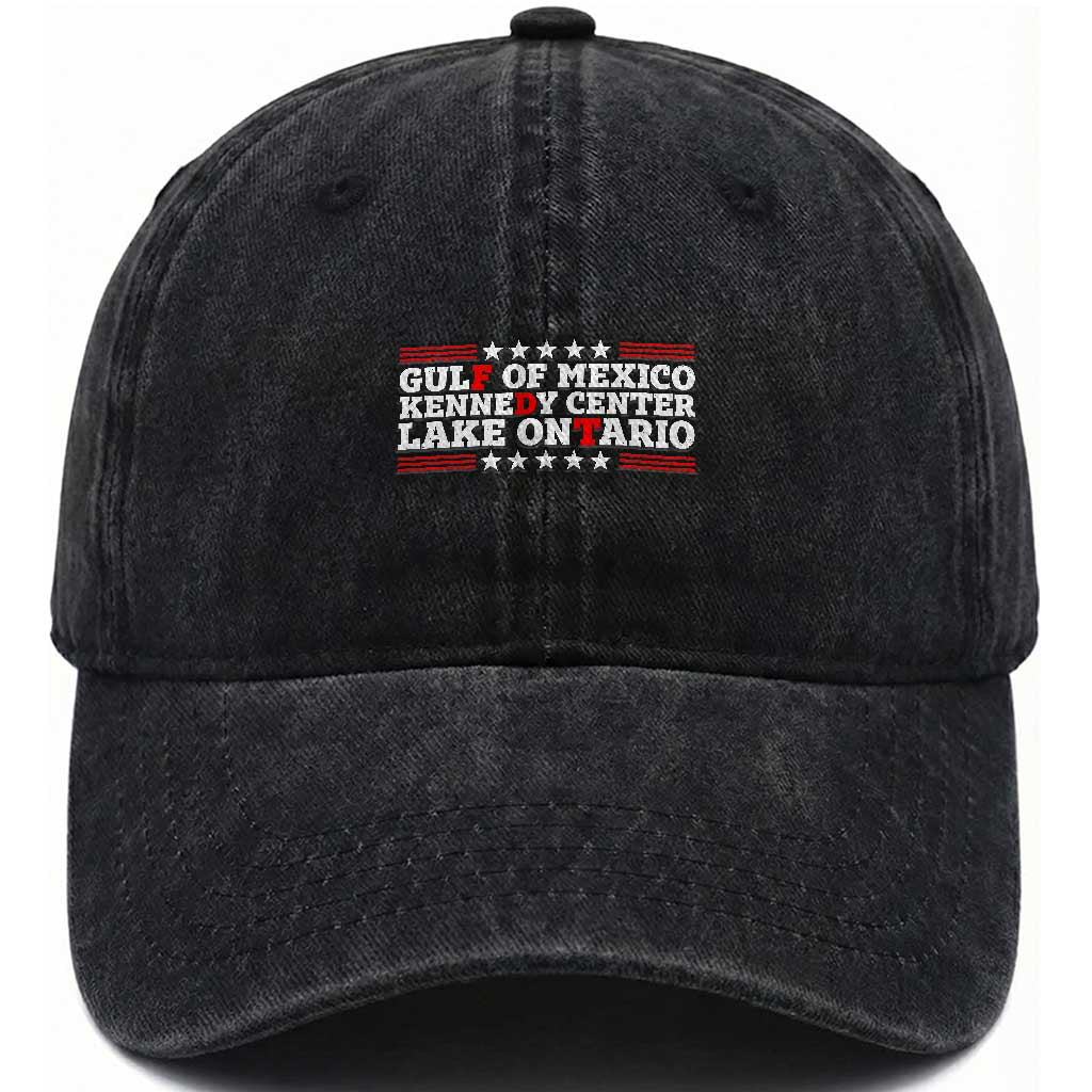 Subtle FDT Gulf of Mexico Kennedy Center Lake Ontario Washed Cotton Baseball Cap Vintage Stars And Stripes