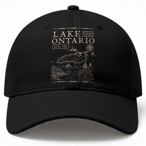Lake Ontario Historic Map Baseball Cap Great Lakes Travel Nautical Souvenir