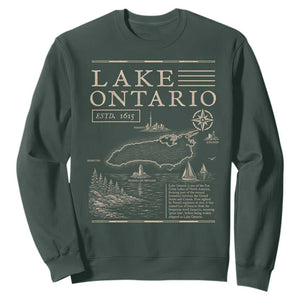 Lake Ontario Historic Map Sweatshirt Great Lakes Travel Nautical Souvenir
