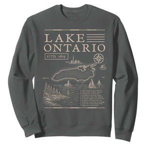 Lake Ontario Historic Map Sweatshirt Great Lakes Travel Nautical Souvenir