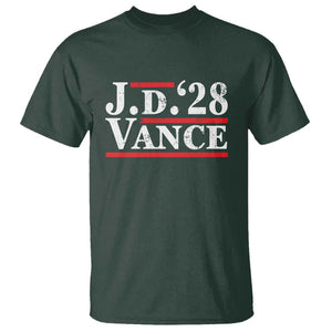 J.D Vance'28 T Shirt US Presidential Election Vintage Stripes TS11 Dark Forest Green Print Your Wear