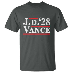 J.D Vance'28 T Shirt US Presidential Election Vintage Stripes TS11 Dark Heather Print Your Wear