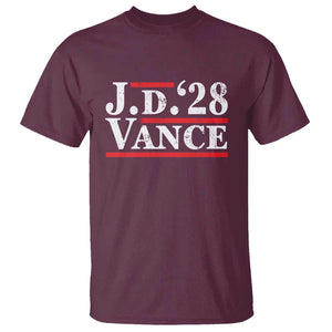 J.D Vance'28 T Shirt US Presidential Election Vintage Stripes TS11 Maroon Print Your Wear