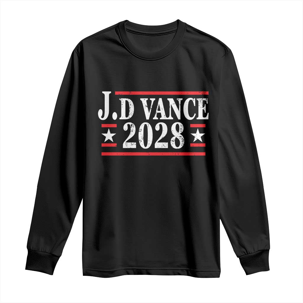 J.D Vance 2028 Long Sleeve Shirt Vintage Striped Star TS11 Black Print Your Wear