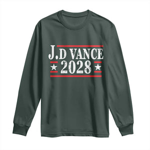 J.D Vance 2028 Long Sleeve Shirt Vintage Striped Star TS11 Dark Forest Green Print Your Wear