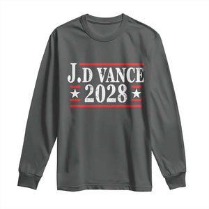 J.D Vance 2028 Long Sleeve Shirt Vintage Striped Star TS11 Dark Heather Print Your Wear