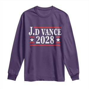 J.D Vance 2028 Long Sleeve Shirt Vintage Striped Star TS11 Purple Print Your Wear