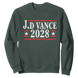 J.D Vance 2028 Sweatshirt Vintage Striped Star TS11 Dark Forest Green Print Your Wear