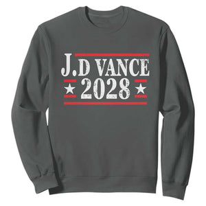 J.D Vance 2028 Sweatshirt Vintage Striped Star TS11 Dark Heather Print Your Wear