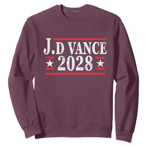 J.D Vance 2028 Sweatshirt Vintage Striped Star TS11 Maroon Print Your Wear