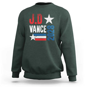 J.D Vance 2028 Sweatshirt Vintage US Presidential Election Star TS11 Dark Forest Green Print Your Wear