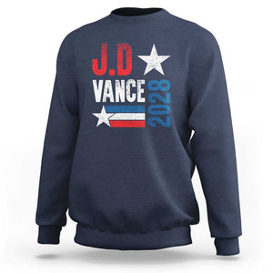 J.D Vance 2028 Sweatshirt Vintage US Presidential Election Star TS11 Navy Print Your Wear