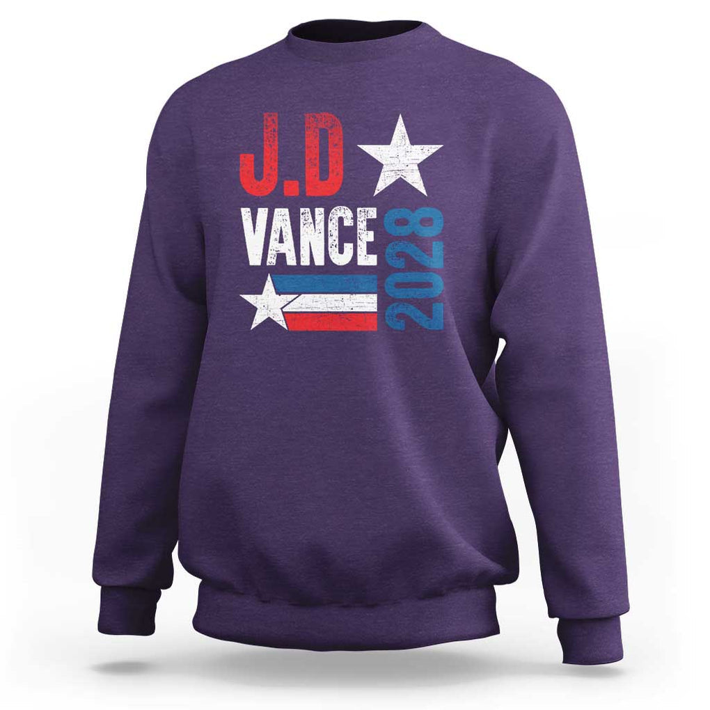 J.D Vance 2028 Sweatshirt Vintage US Presidential Election Star TS11 Purple Print Your Wear