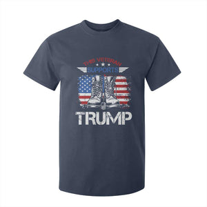 Trump Supporter T Shirt For Kid This Veteran Supports Trump American Flag TS11 Navy Print Your Wear