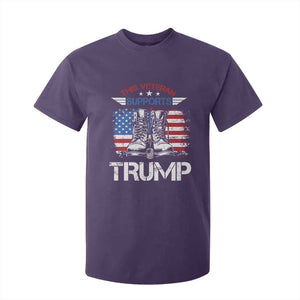 Trump Supporter T Shirt For Kid This Veteran Supports Trump American Flag TS11 Purple Print Your Wear