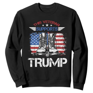 Trump Supporter Sweatshirt This Veteran Supports Trump American Flag TS11 Black Print Your Wear