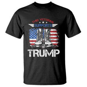 Trump Supporter T Shirt This Veteran Supports Trump American Flag TS11 Black Print Your Wear