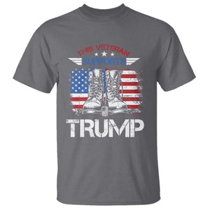 Trump Supporter T Shirt This Veteran Supports Trump American Flag TS11 Charcoal Print Your Wear